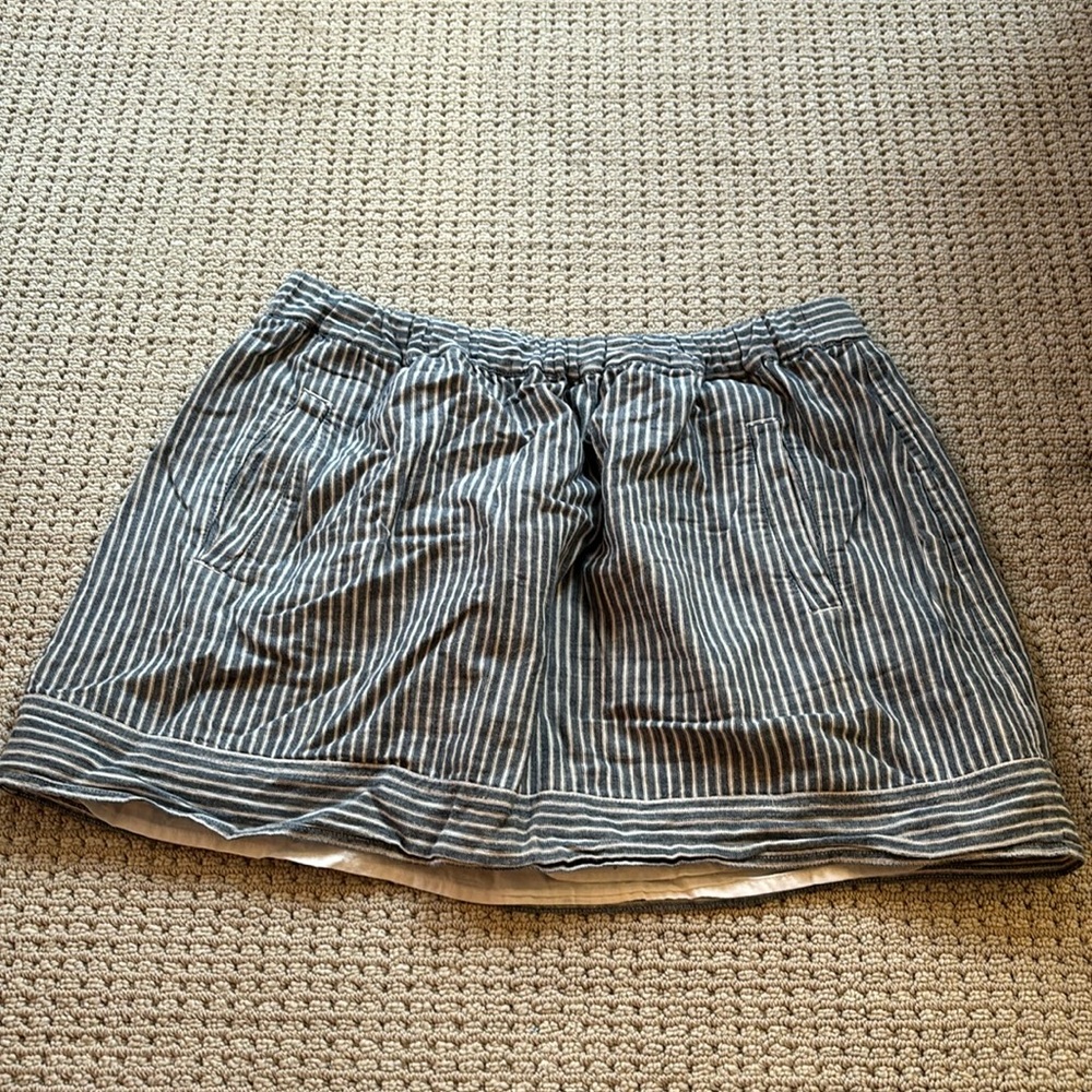 J.Crew Striped Skirt Blue and White size L